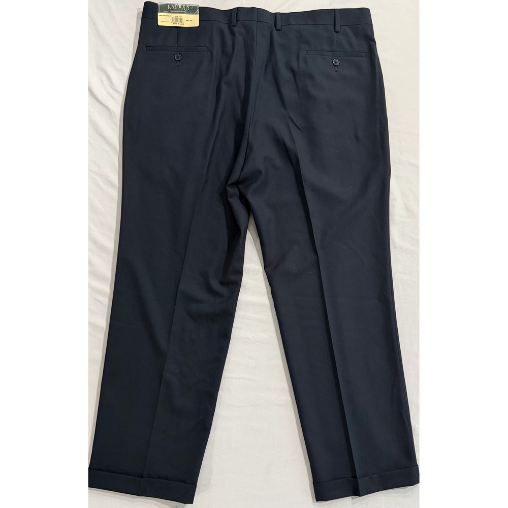 Lauren Ralph Lauren Mens Pleated Dress Pants 40x30 Dark Navy Blue NEELPDVX0215 - Picture 2 of 5
